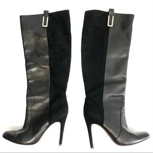 Coach Udell black suede leather knee boots